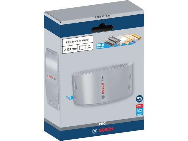 Žaga za izrezovanje lukenj Bosch PRO Multi Material, Dimenzije: 121x44mm, z navojem, 2608901539